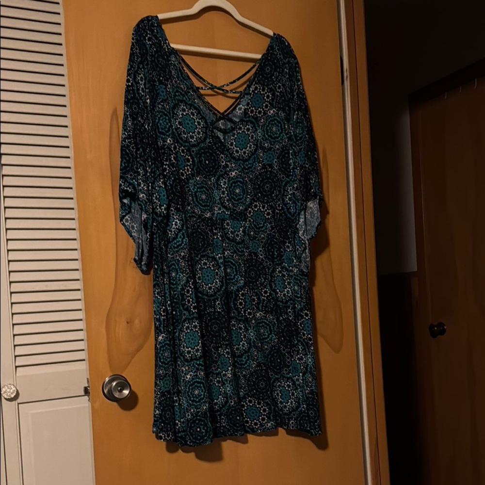 Blue and Black Patterned Dress